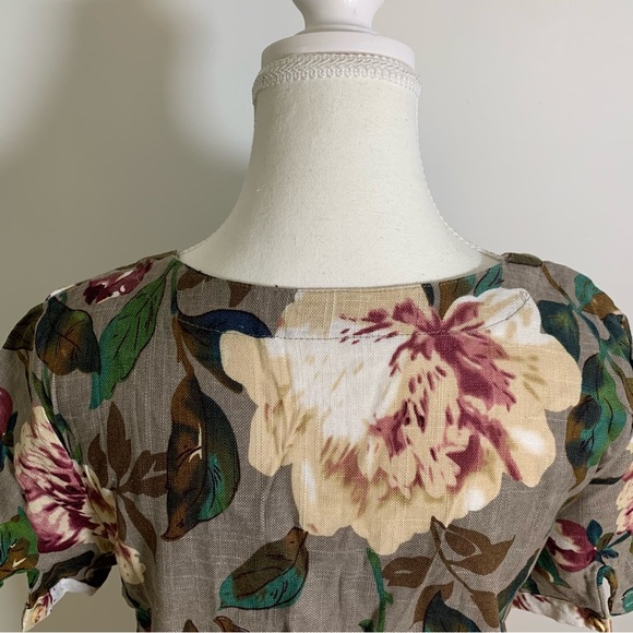 Floral print Linen Summer Dress / top - Picture 6 of 14